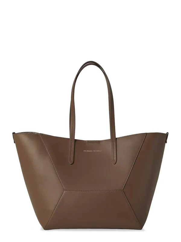 Bc Duo Hammered Leather Handbag - Brunello Cucinelli