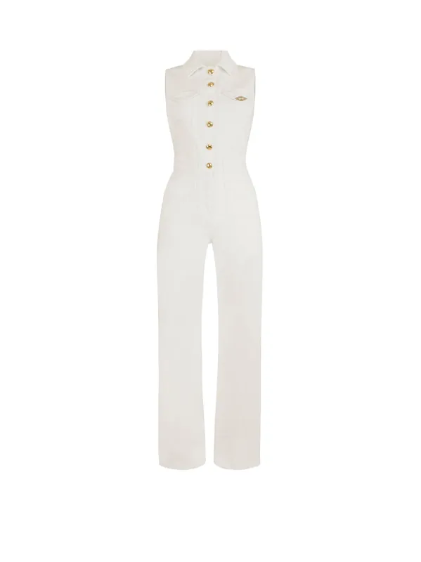 Stretch Cotton Jumpsuit - Elisabetta Franchi