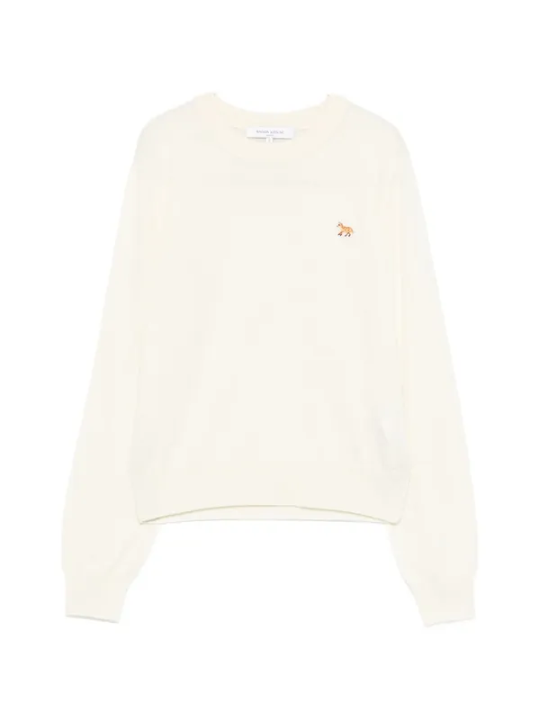 Baby Fox Wool Crewneck Jumper - Maison Kitsuné