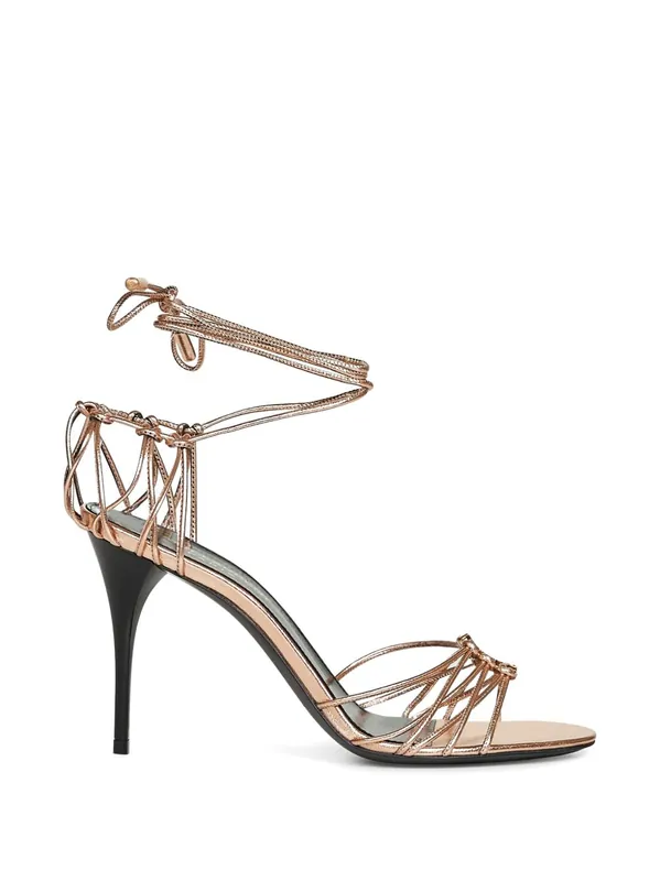 Babylone Laminated Leather Sandals - Saint Laurent