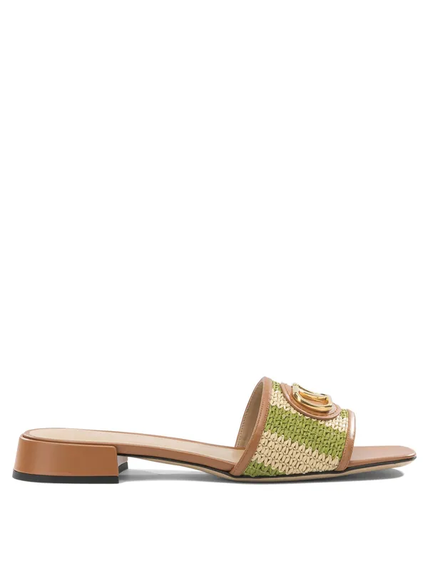 Slide Vlogo Signature Sandals Beige - Valentino Garavani