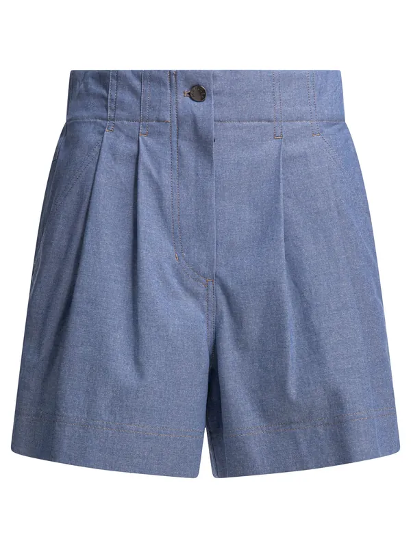 Cotton Shorts Light Blue - Moncler Grenoble