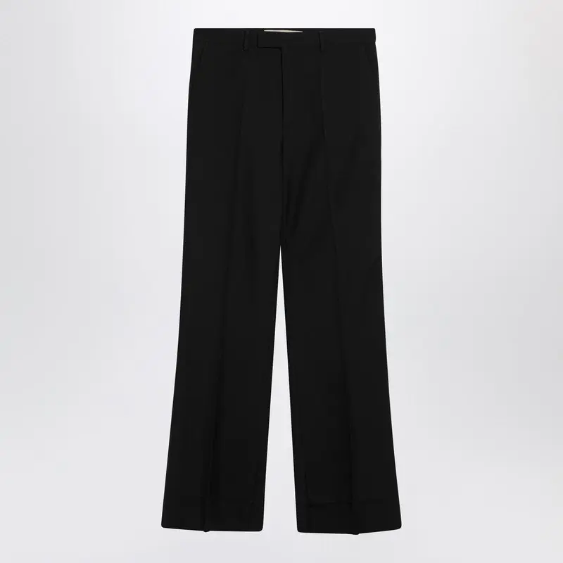 Black Wool-Blend Trousers