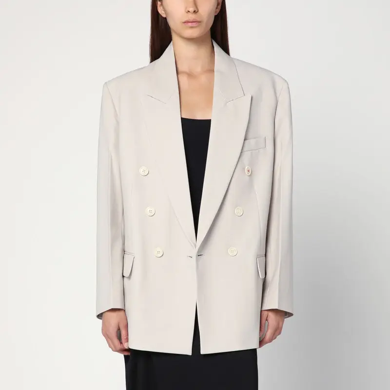 Pumice-Coloured Double-Breasted Jacket