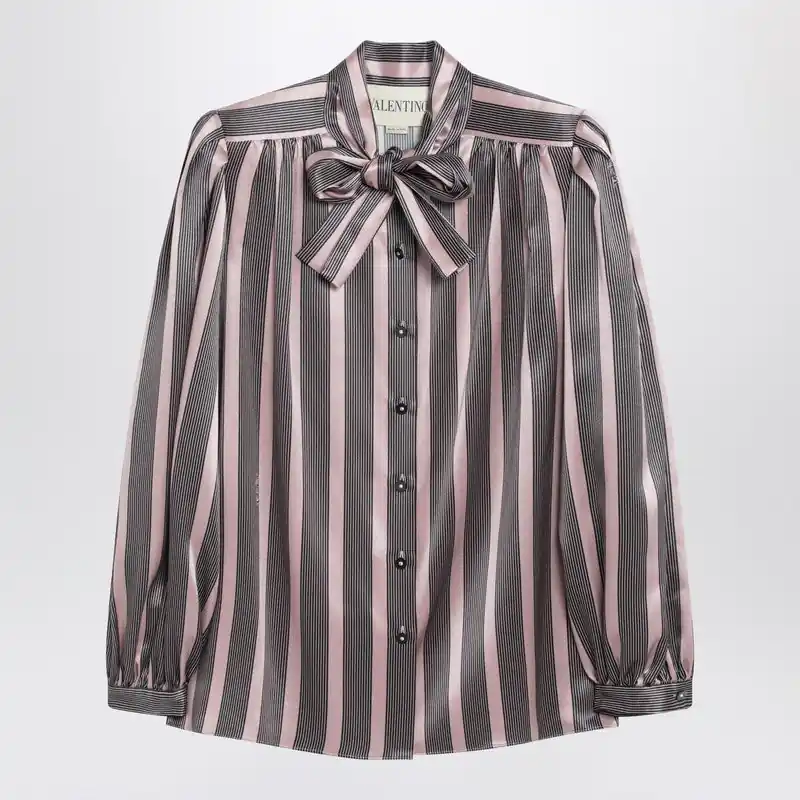Striped Crepe De Chine Shirt - Valentino Garavani