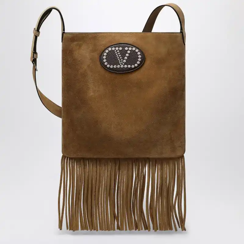 Beige Suede Nellcôte Bag - Valentino Garavani