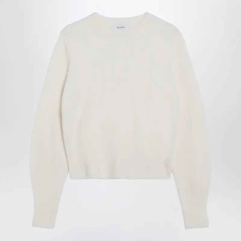 Ivory Sweater In Stretch Cashmere Knit - Max Mara
