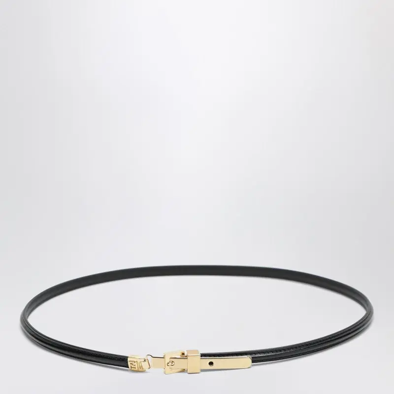 Ff Black Leather Belt - Fendi