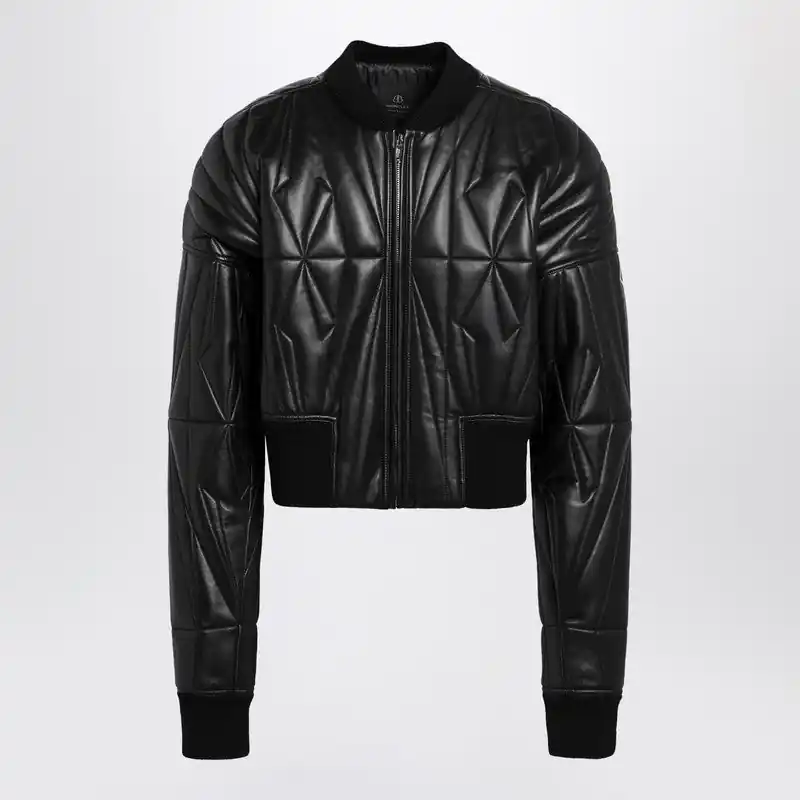 Black Quilted Zip-Up Down Jacket