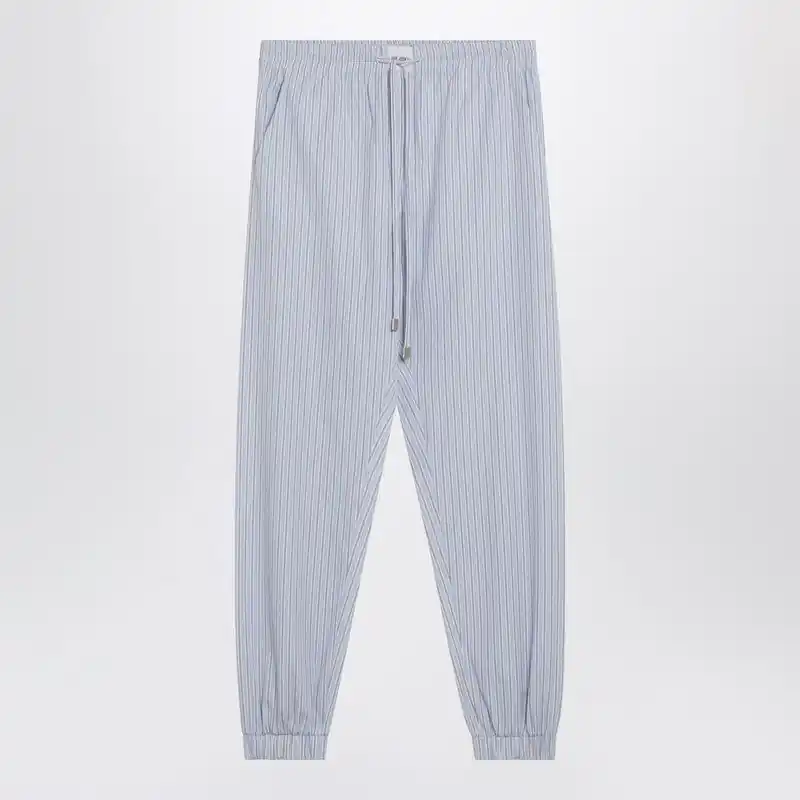 Light Blue/White Striped Trousers - The Attico