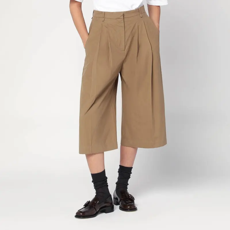 Long Beige Bermuda Shorts Pennie - Mkdt Studio