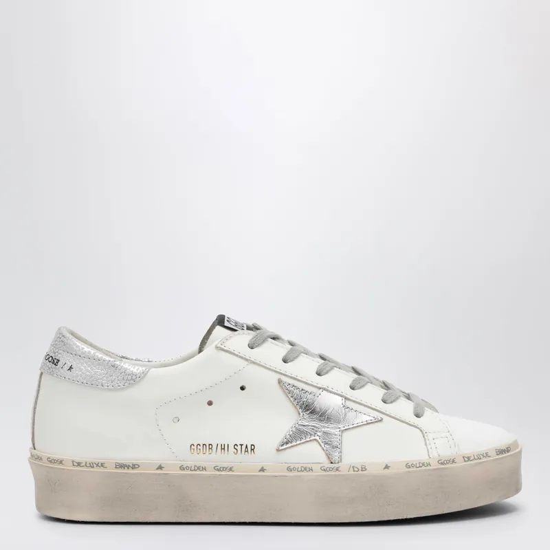 White/Silver Hi-Star Sneakers