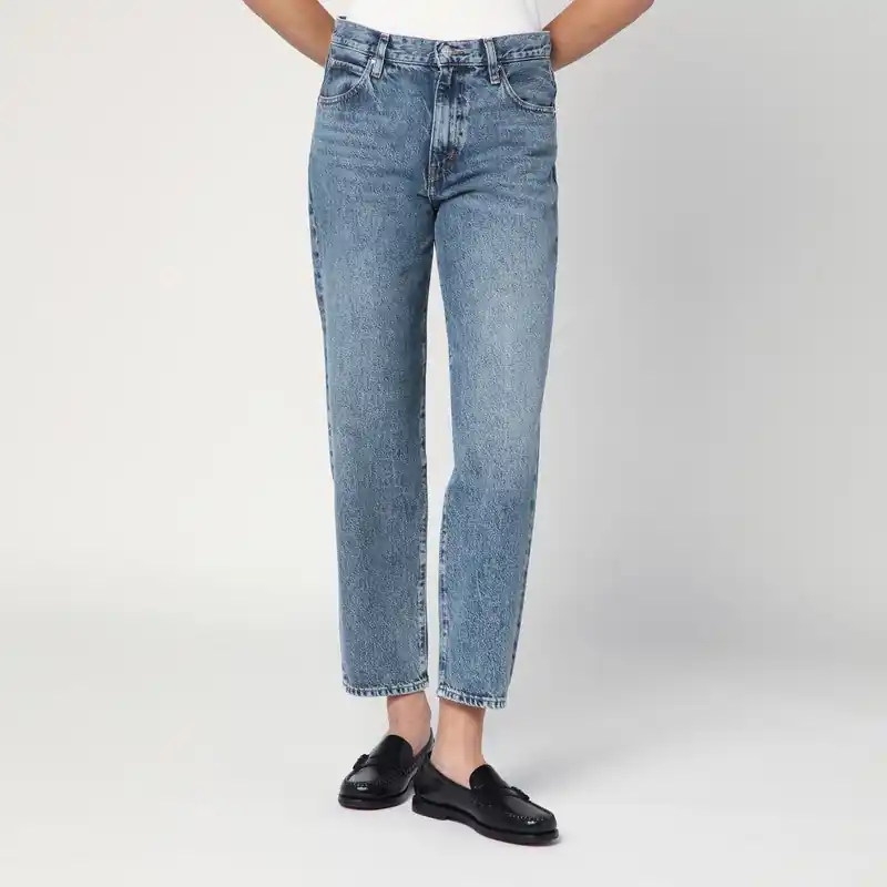 Light Blue Washed-Effect Jeans
