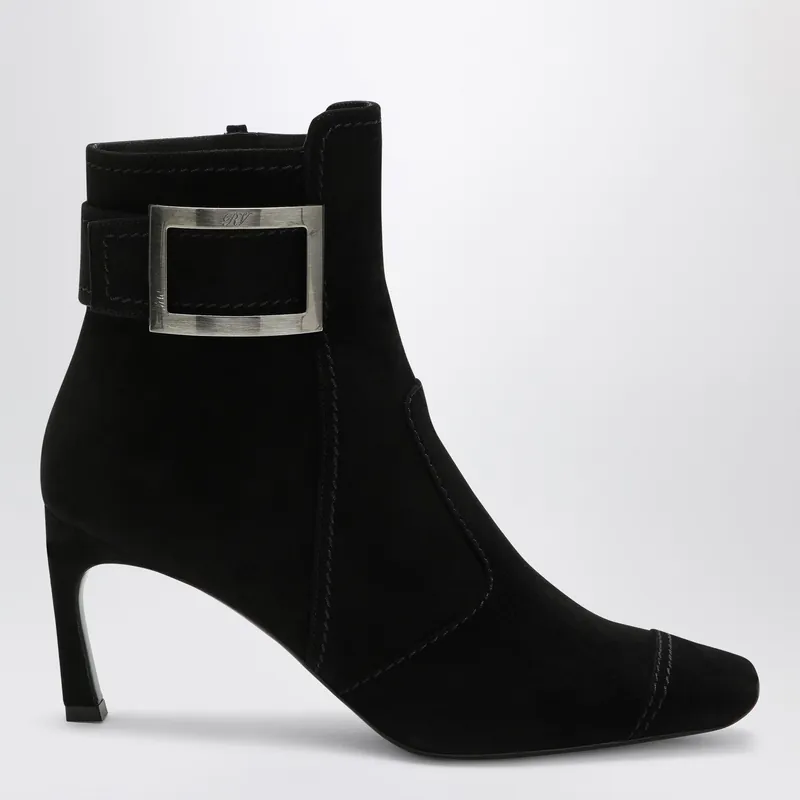 Black Trompette Suede Ankle Boot - Roger Vivier