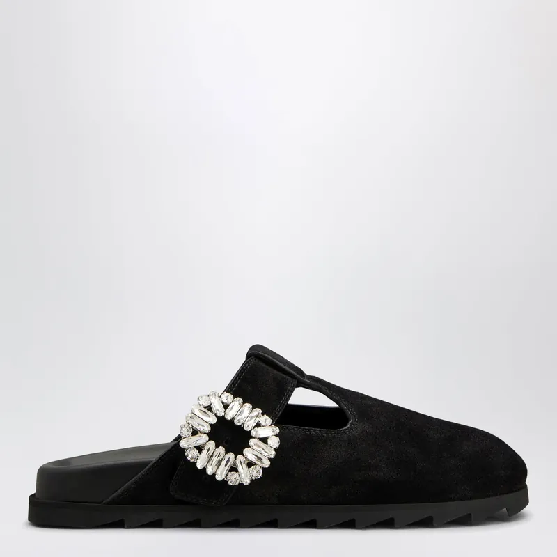 Black Suede Mule Slidy Viv' - Roger Vivier