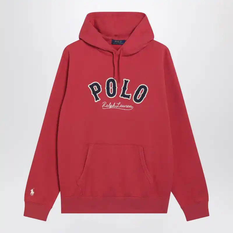 Red Hoodie With Embroidered Logo - Polo Ralph Lauren
