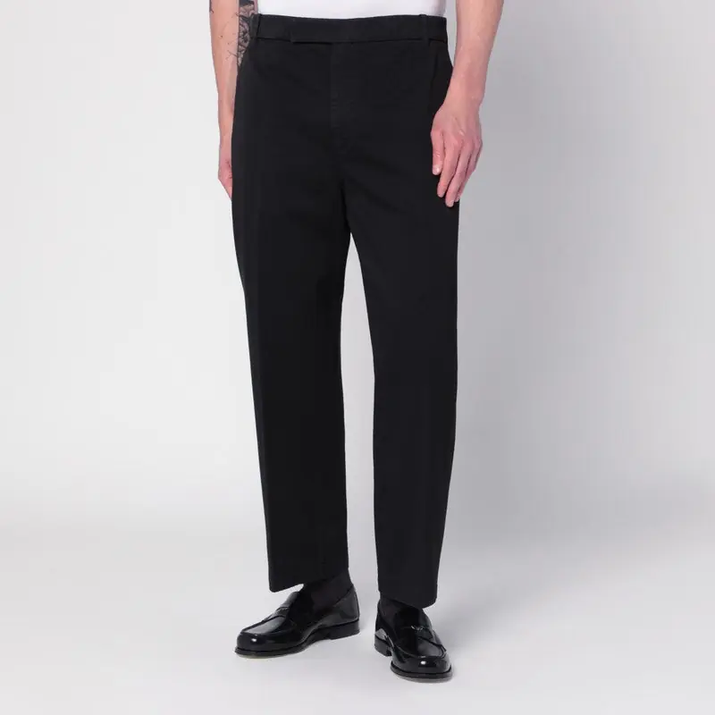 Black Cotton Trousers - Thom Browne