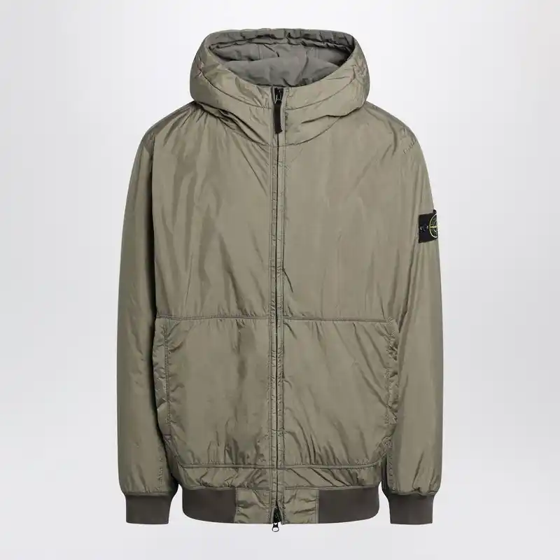 Military Green Lightweight Nylon Jacket - Stone Island