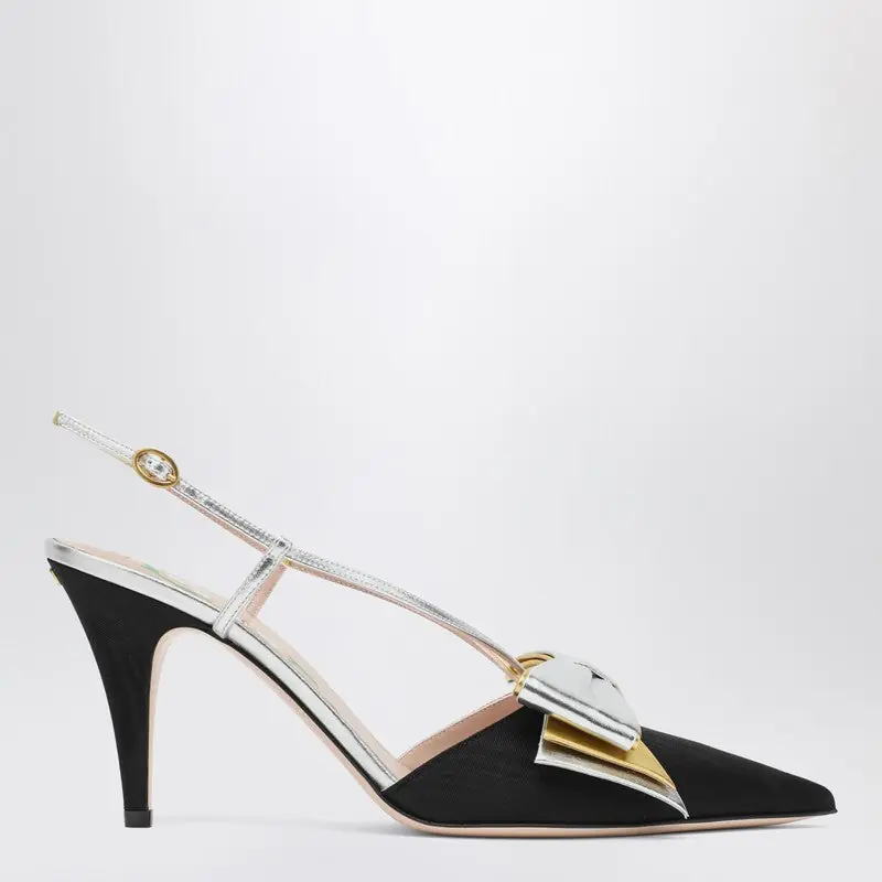 Slingback Bowow Pumps Black With Bow - Valentino Garavani