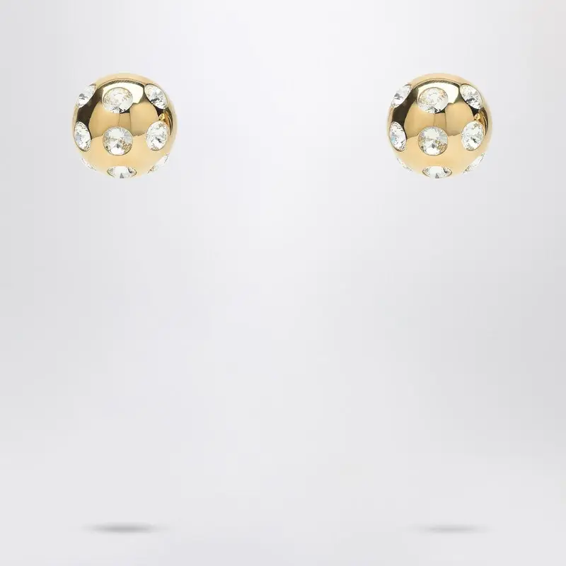 Square Round Earrings With Rhinestones - Jacquemus