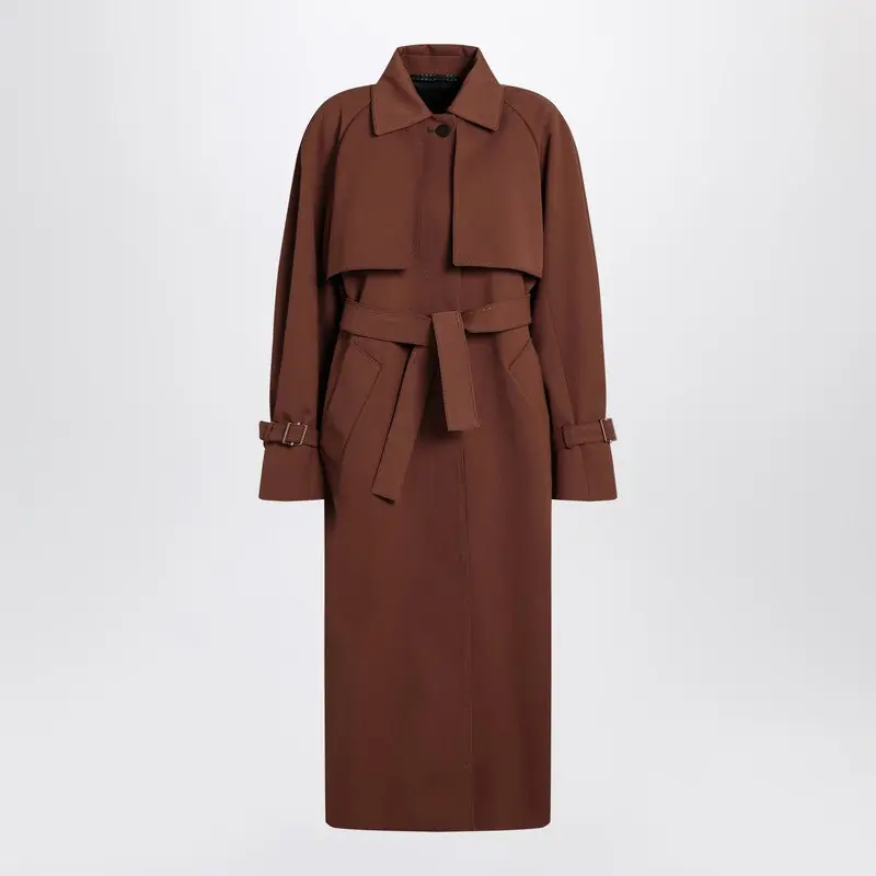 Brown Rainproof Gabardine Trench Coat - Max Mara Atelier