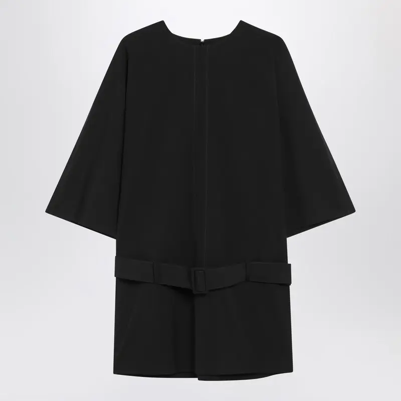 Black Wool-Blend Mini Dress
