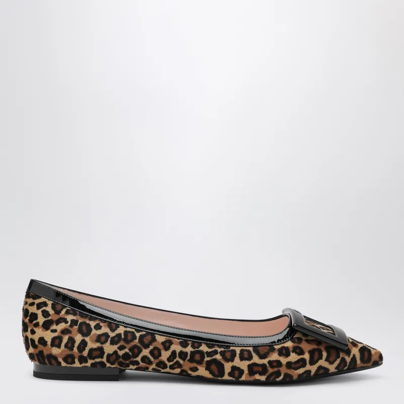Gommettine Ballerina Leopard Print Pony Skin - Roger Vivier