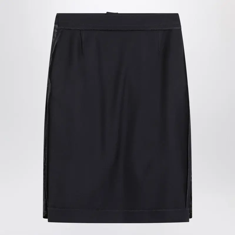 Blue Skirt With Satin Side Panels - Maison Margiela