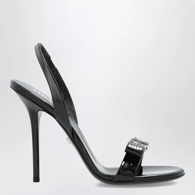 Black Sandals With Medusa Bow - Versace