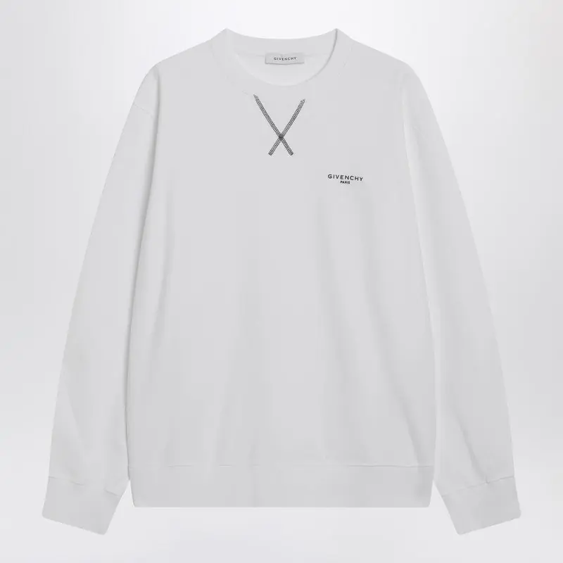 White Couture Seam Sweatshirt With Embroidered Logo - Givenchy