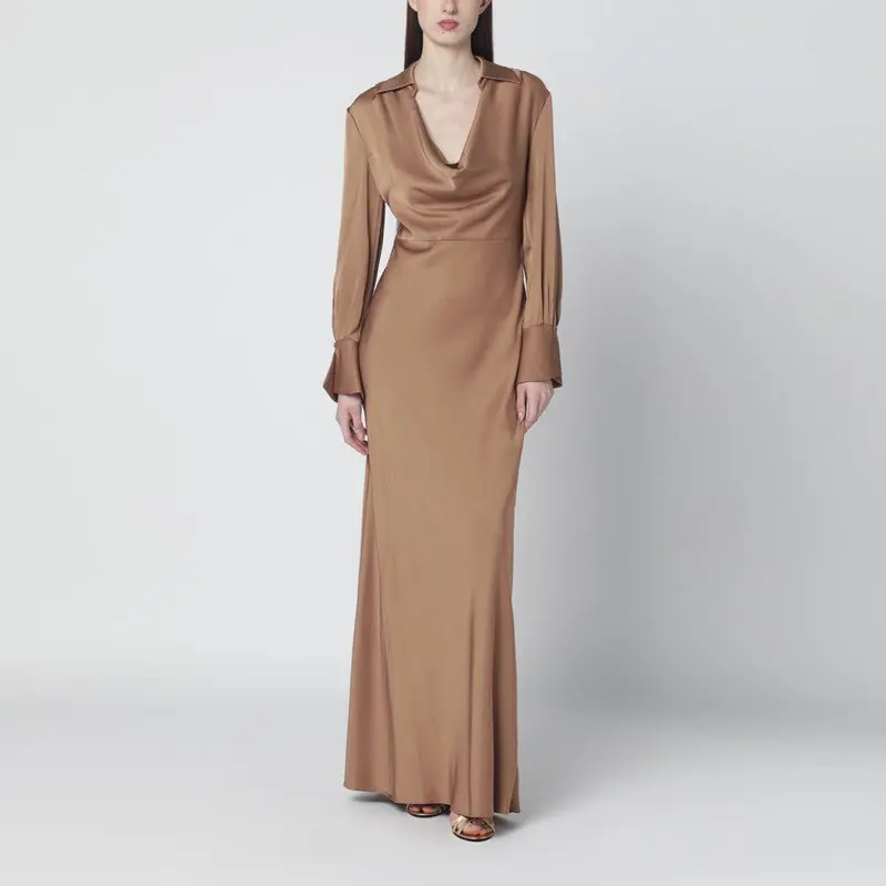 Adelle Satin Dress With Draping - Simkhai