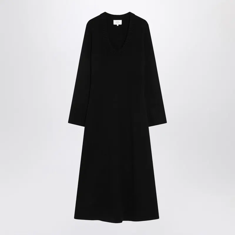 Long Black Ari Knit Dress - Loulou De Saison