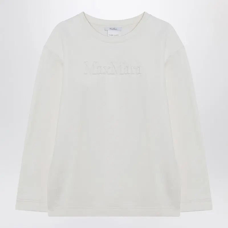 White Sweatshirt In Silk Blend - Max Mara