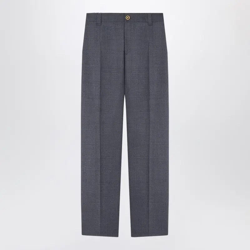 Anthracite Grey Wool Jogger Trousers - Versace