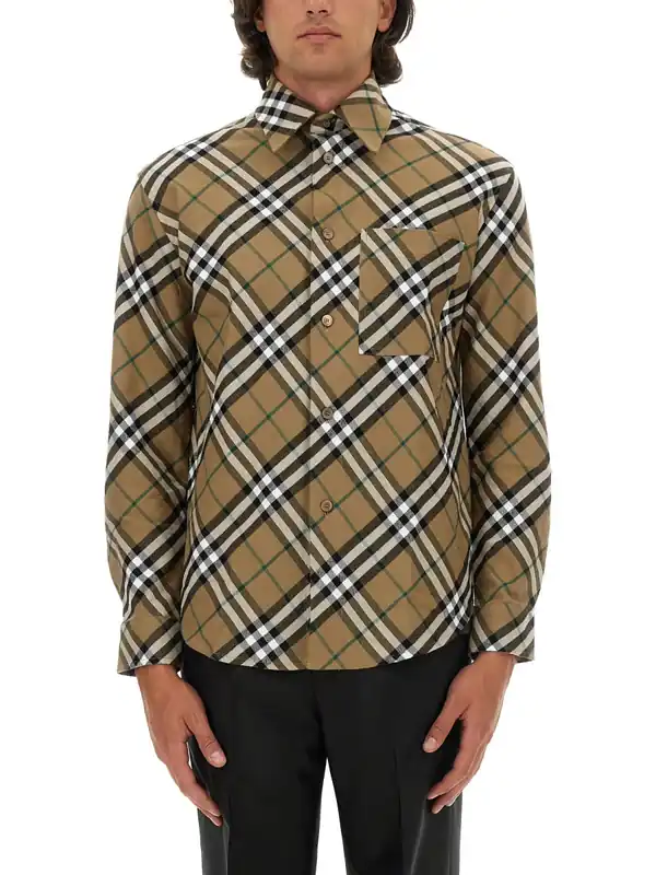 Shirt With Check Pattern - Burberry