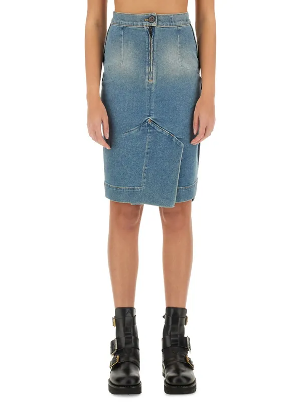 Denim Midi Skirt - Vivienne Westwood