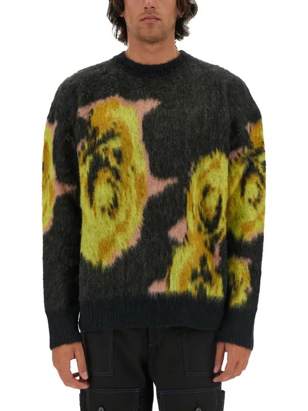 "Underground Pixelled Roses" Jersey - MSGM