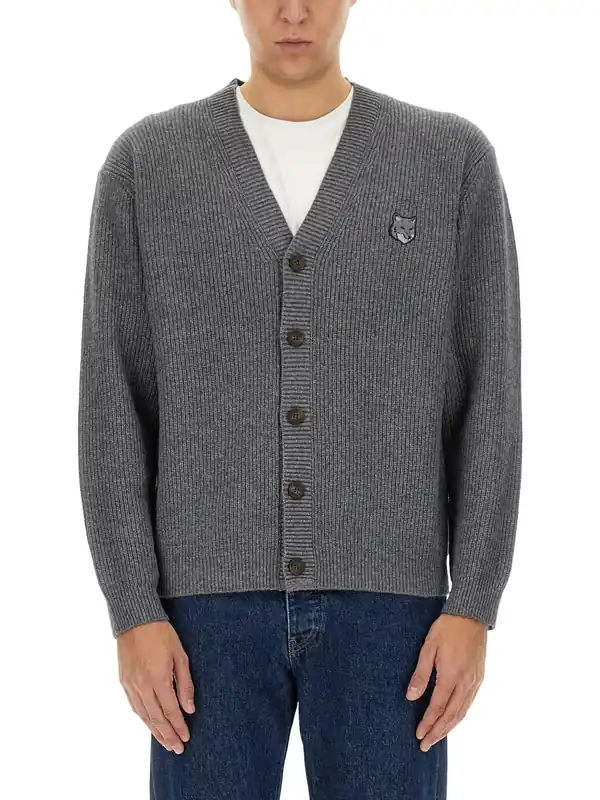 Ribbed Cardigan - Maison Kitsuné