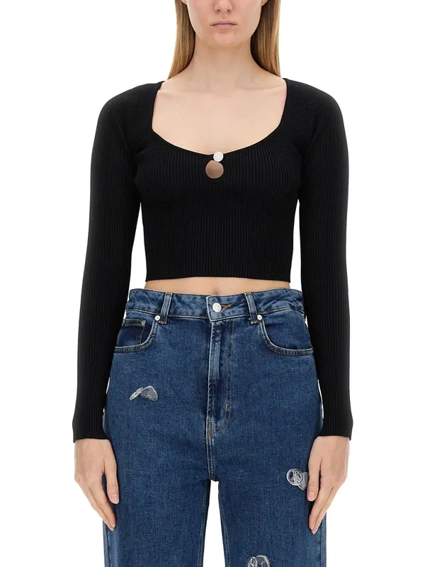 Ribbed Crop Top - Moschino