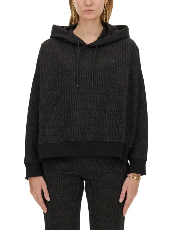 Sweatshirt With All Over Logo - Moschino