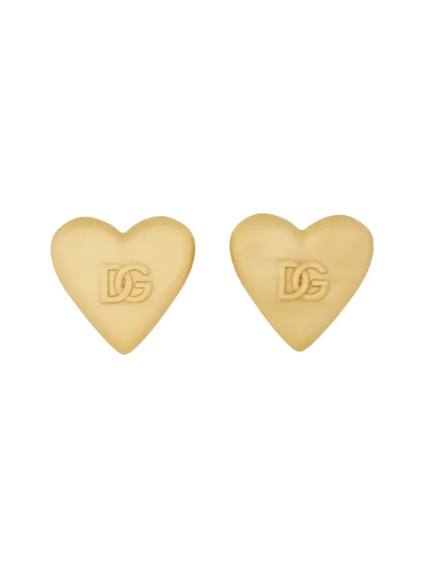 Heart Earrings With Dg Logo - Dolce & Gabbana