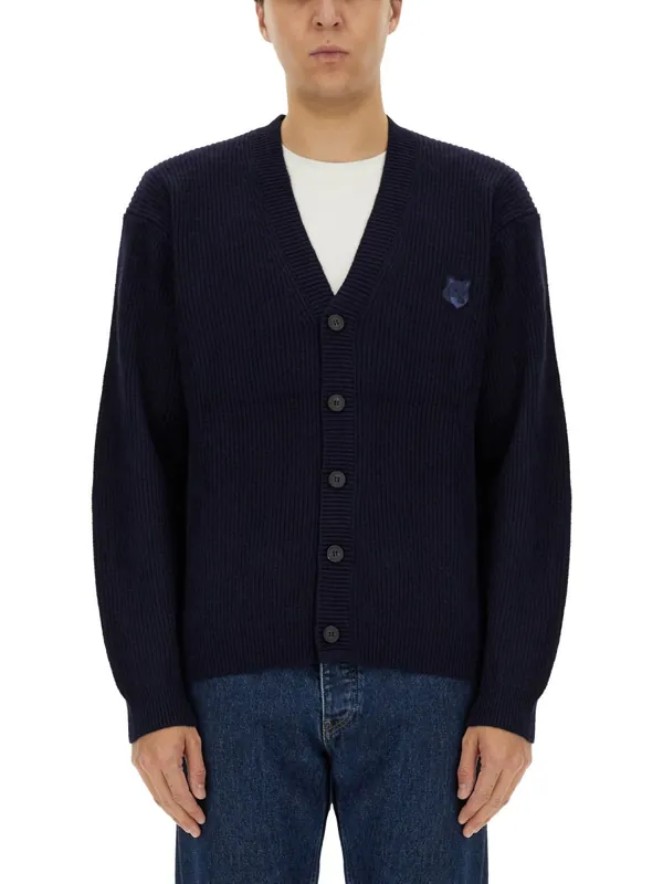 Ribbed Cardigan - Maison Kitsuné