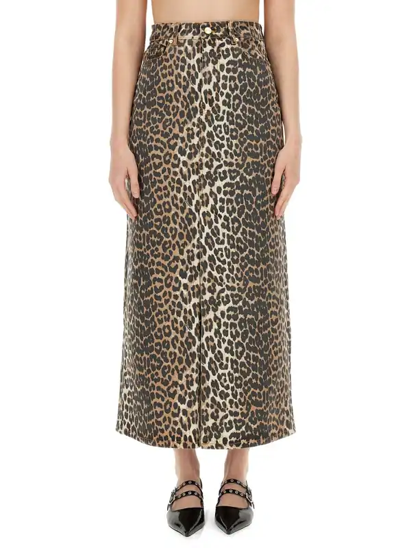 Skirt With Maxi Slit - Ganni
