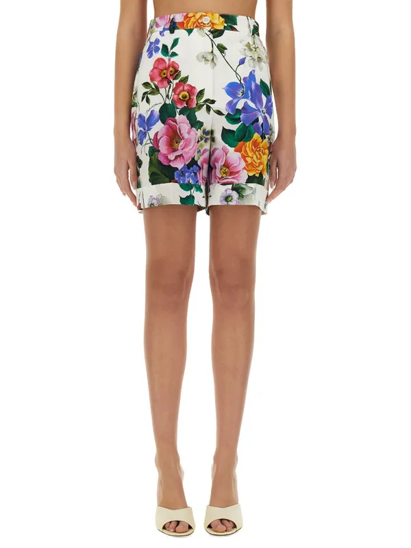 Shorts With Floral Print - Dolce & Gabbana