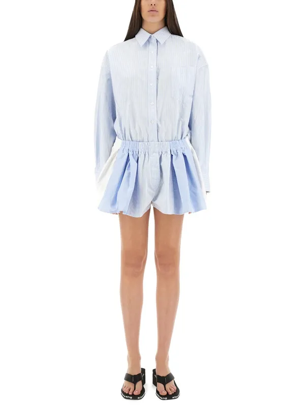 Short Striped Overalls - Alexander Wang