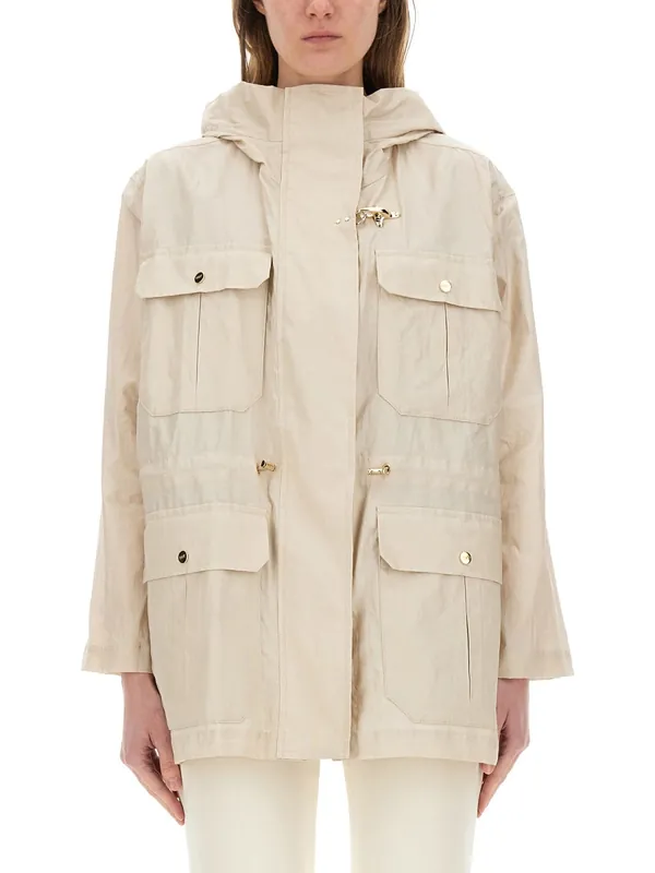 Linen And Cotton Canvas Parka - Fay