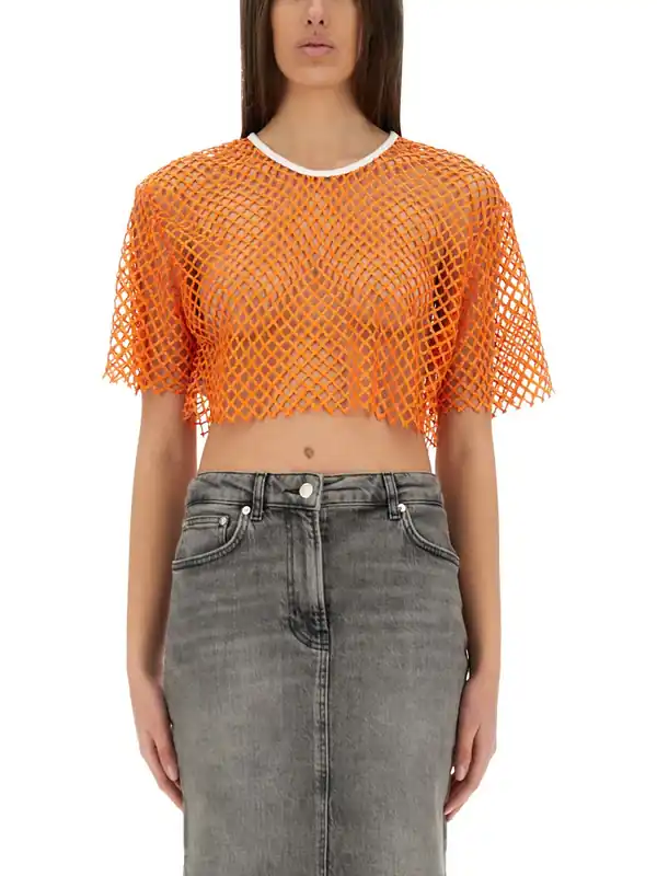 Cropped Mesh Top - Moschino