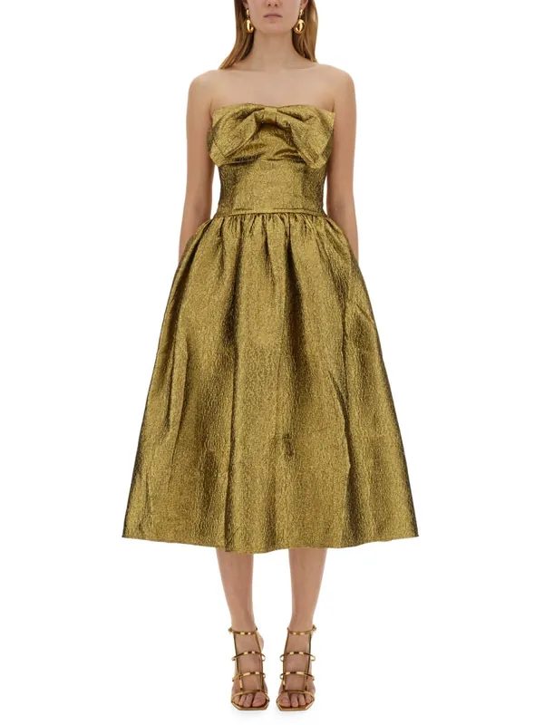 Metallic Jacquard Midi Dress - Self-Portrait