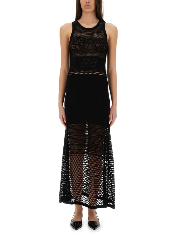 Mesh Dress With Logo - Moschino