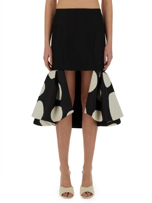 Midi Skirt With Double Ruffles - Nina Ricci